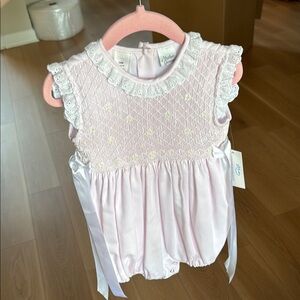MOTHER Pink Smocked Baby Girls One-Piece Bodysuit